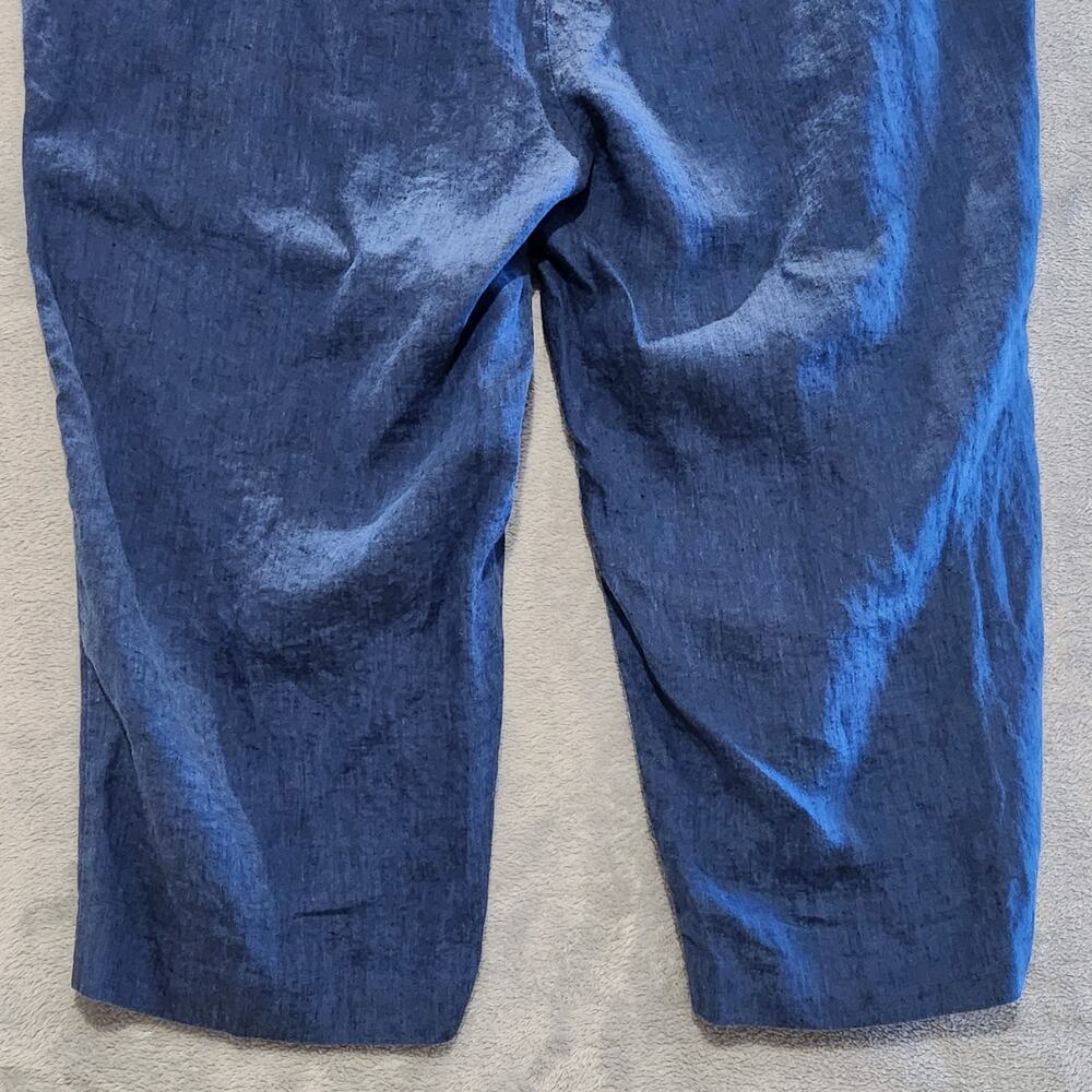 Talbots Womens Navy Blue 100% Linen Chelsea Crop Pants Size 20W Nautical Beach - Picture 6 of 13